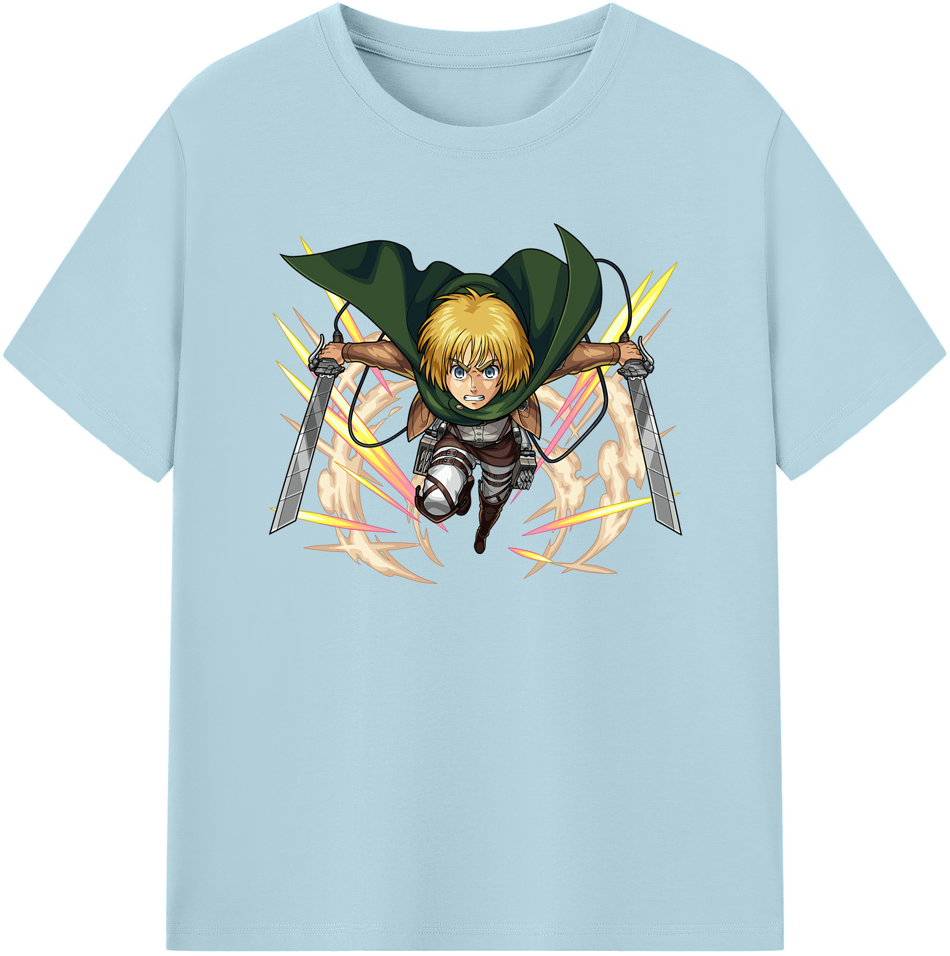 （画像用） 進撃の巨人 アルミン·アルレルト Attack on Titan Armin Arlert 綿100％半袖Tシャツ（フロントプリント）